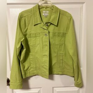 Christopher & Banks Lime Green Jacket with accented details Sz. XL
